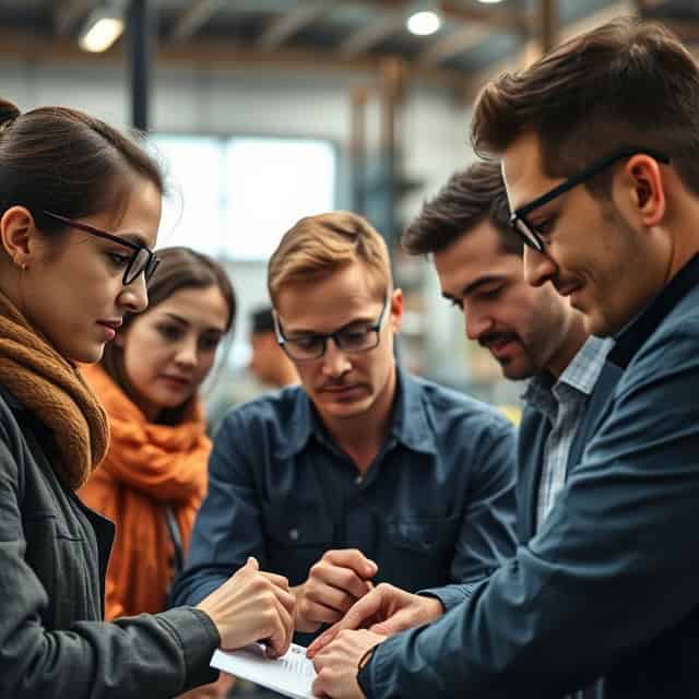 team of process engineering services experts discussing taken notes