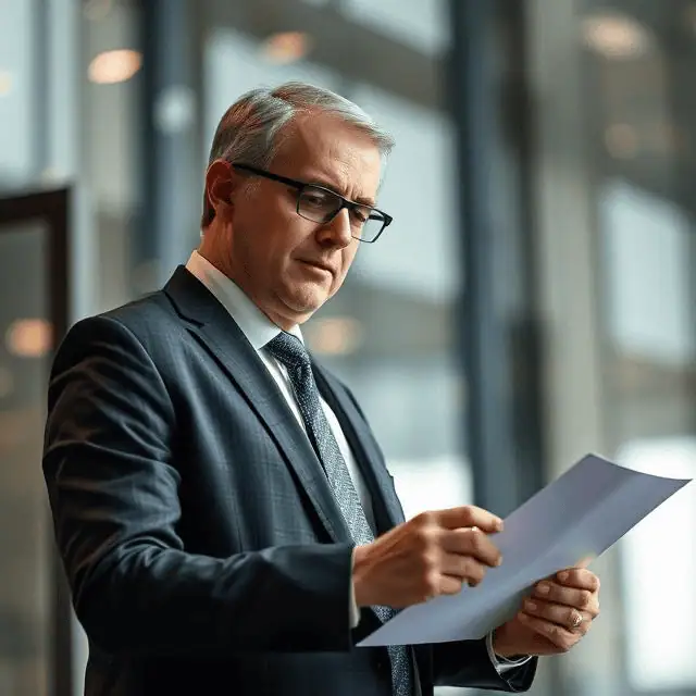 interim CSO looking at paper in his hands