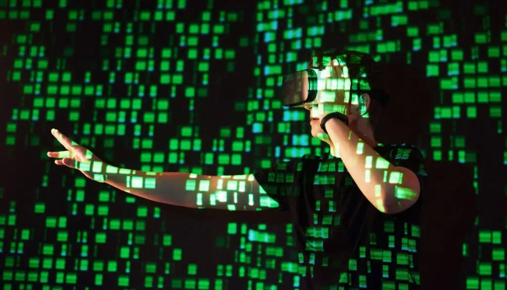 Man standing in pugh matrix with