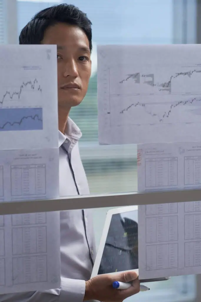 Young entrepreneur working in financial department