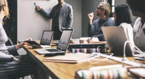Group of people having business meeting