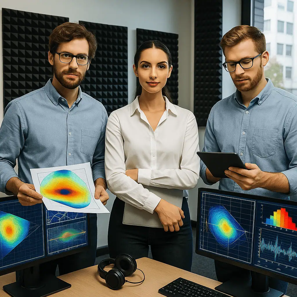 Acoustic engineer consultants showing the process of their work